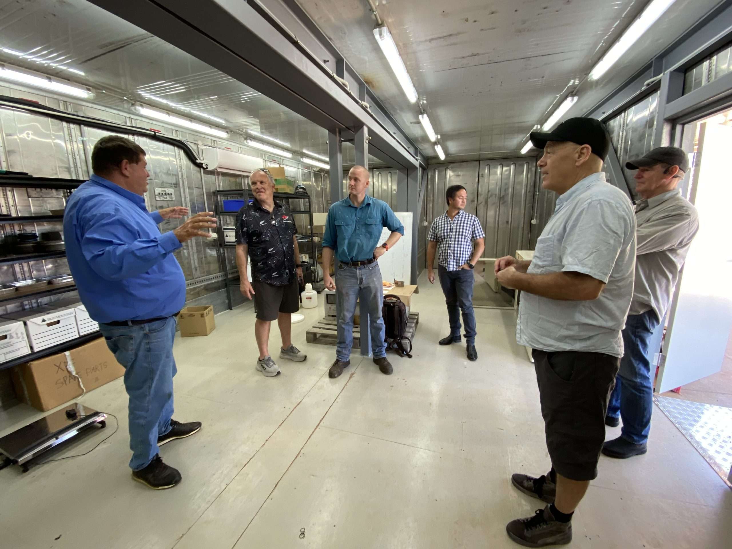 Not For Sale president Dave Batstone discusses new mining technologies with Traditional Owner, Roy Jensen, the owner of an Australian mining company